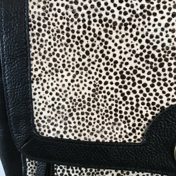 Fossil Amelia Black Leather and Speckled Calf Hair Backpack Convertible Bag main image 13